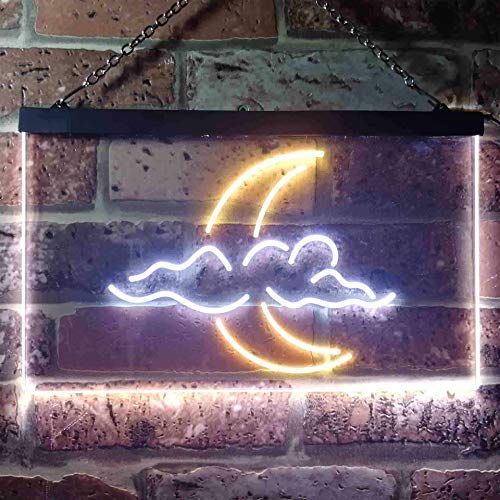 Cloud Moon Dual LED Neon Light Sign
